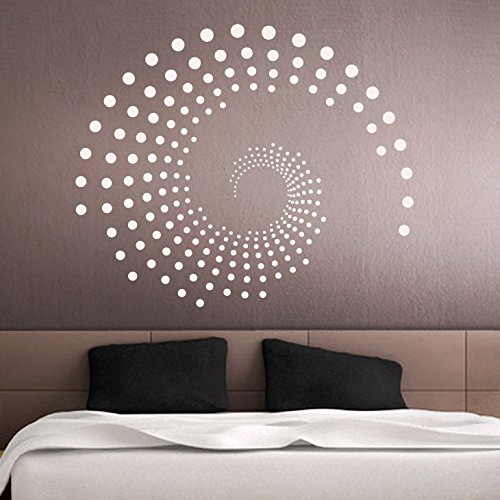 Grandora Wandtattoo Ornament Kreise Punkte I dunkelgrau (BxH) 72 x 60 cm I Wohnzimmer Schlafzimmer Flur Wandaufkleber Wandsticker Aufkleber Sticker W941 von Grandora