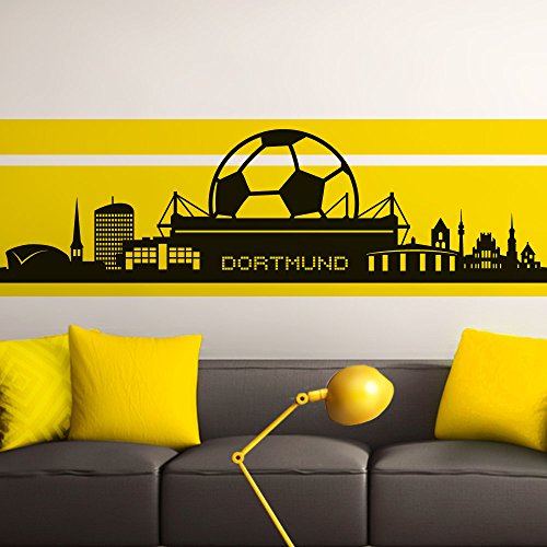 Grandora Wandtattoo Skyline Dortmund I Hellorange (BxH) 165 x 47 cm I Wohnzimmer Schlafzimmer Stadt Fußball Fan Verein Aufkleber Wandaufkleber Wandsticker W890 von Grandora