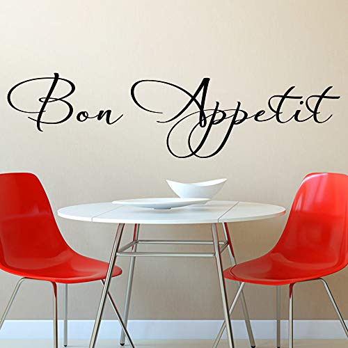 Grandora Wandtattoo Spruch Bon Appetit I schwarz (BxH) 90 x 23 cm I Küche Esszimmer Sticker Aufkleber Wandaufkleber Wandsticker Zitat Guten Appetit 1056W von Grandora