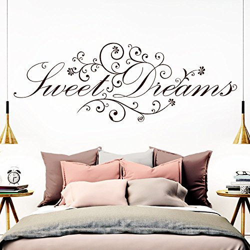 Grandora Wandtattoo Spruch Sweet Dreams I braun (BxH) 80 x 29 cm I Schlafzimmer süße Träume selbstklebend Sticker Aufkleber Wandaufkleber Wandsticker W718 von Grandora