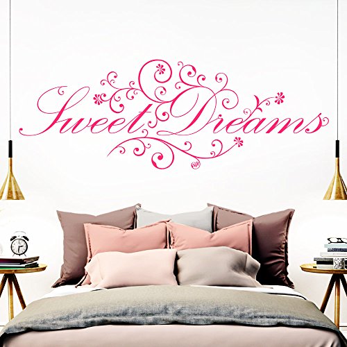 Grandora Wandtattoo Spruch Sweet Dreams I pink (BxH) 80 x 29 cm I Schlafzimmer süße Träume selbstklebend Sticker Aufkleber Wandaufkleber Wandsticker W718 von Grandora