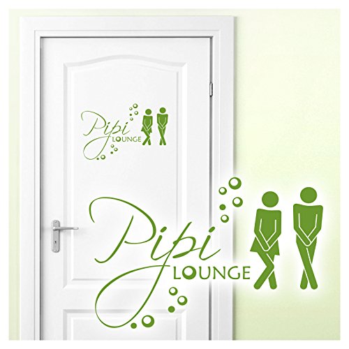 Grandora Wandtattoo Sprüche PIPI Lounge Mann Frau I gelbgrün 27 x 18 cm I WC Türaufkleber Piktogramm Bad Badezimmer Wandaufkleber Wandsticker W755 von Grandora