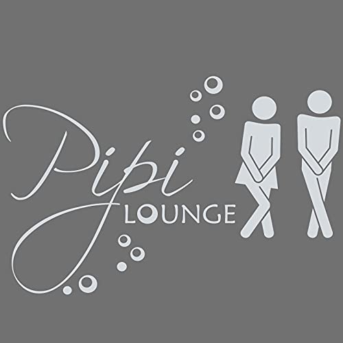 Grandora Wandtattoo Sprüche PIPI Lounge Mann Frau I hellgrau 27 x 18 cm I WC Türaufkleber Piktogramm Bad Badezimmer Wandaufkleber Wandsticker W755 von Grandora