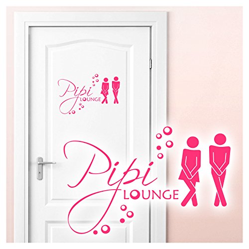 Grandora Wandtattoo Sprüche PIPI Lounge Mann Frau I pink 27 x 18 cm I WC Türaufkleber Piktogramm Bad Badezimmer Wandaufkleber Wandsticker W755 von Grandora