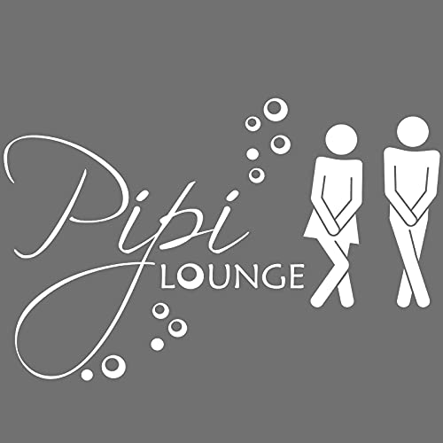 Grandora Wandtattoo Sprüche PIPI Lounge Mann Frau I weiß 27 x 18 cm I WC Türaufkleber Piktogramm Bad Badezimmer Wandaufkleber Wandsticker W755 von Grandora