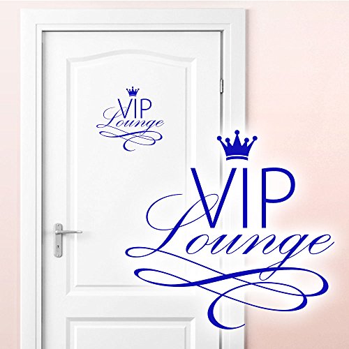 Grandora Wandtattoo VIP Lounge I brilliantblau (BxH) 19 x 18 cm I WC Badezimmer Toilette selbstklebend Türaufkleber Aufkleber Wandaufkleber Wandsticker W5373 von Grandora