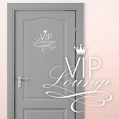 Grandora Wandtattoo VIP Lounge I weiß (BxH) 19 x 18 cm I WC Badezimmer Toilette selbstklebend Türaufkleber Aufkleber Wandaufkleber Wandsticker W5373 von Grandora