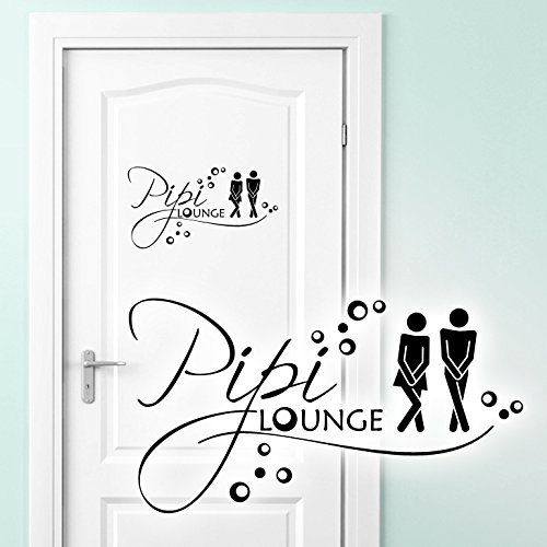 Grandora Wandtattoo WC Türaufkleber PIPI Lounge + Piktogramm Mann Frau I Hellbraun (BxH) 26 x 14 cm I Bad Sticker Aufkleber Wandaufkleber Wandsticker W3004 von Grandora