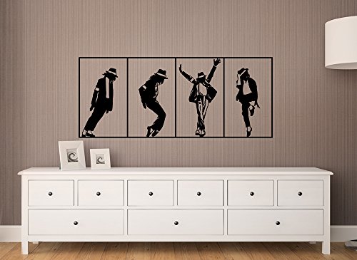 Grandora Wandtattoo Wandbanner Michael Jackson I schwarz (BxH) 140 x 58 cm I Wohnzimmer Schlafzimmer Flur Sticker Aufkleber Wandsticker Wandaufkleber W611 von Grandora