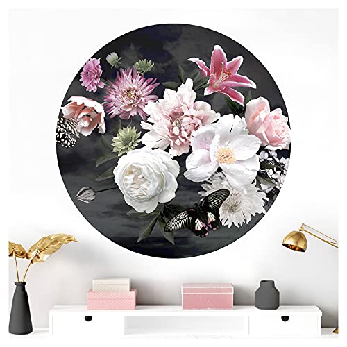 Grandora Wandtattoo Wandsticker Wohnzimmer Blumen Natur Wandaufkleber rund Schlafzimmer Tapete Wanddeko selbstklebend Wandbild Flur Orchideen Pflanzen DL703-2 von Grandora