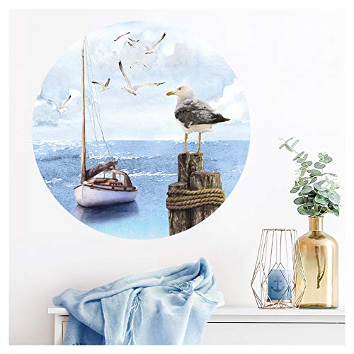 Grandora Wandtattoo Wandsticker Wohnzimmer Meer Ostsee Wanddeko Schlafzimmer Wandaufkleber Esszimmer Tapete Wandbild selbstklebend Flur Bad Diele Küste DL582 von Grandora