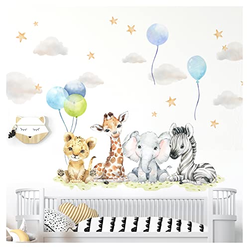 Grandora XXL Wandsticker Set Safari Tiere Wandtattoo Baby Kinderzimmer DL809-5 von Grandora