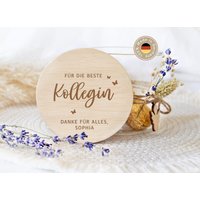 Vorratsglas Personalisiert, Abschiedsgeschenk Kollegin, Dankeschön Geschenkidee Mit Graviertem Holzdeckel Xhg1066 von GrandoraDE