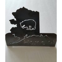 Alaska Dekor. Bär Metalldekor. Wildtiere Alaska-Heimat. Metall Bär. Regal Cabochon von GrandpaRmetalDecor