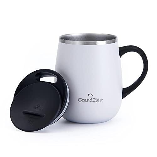Grandties Isolierter Kaffeebecher mit Schiebedeckel, 460 ml, Pearl von GRANDTIES