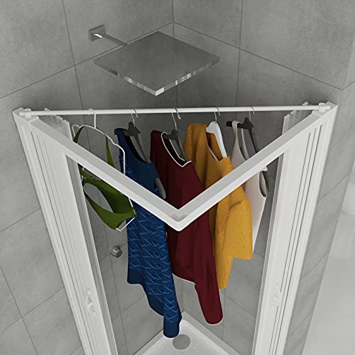 Wäscheständer für Duschkabine aus PVC, 2 Seiten oder 3 Seiten, Wäschestange für Duschkabine von Granisud