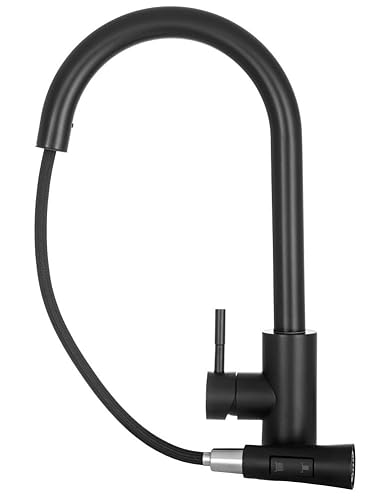 Granitan® Snake Küchenbatterie, ausziehbare Brause, Spültischbatterie mit 360° schwenkbarem Auslauf Badbatterie, zwei Arten von Wasserstrahl - verstellbar, Keramikkopf, Armaturenset für Küche von Granitan