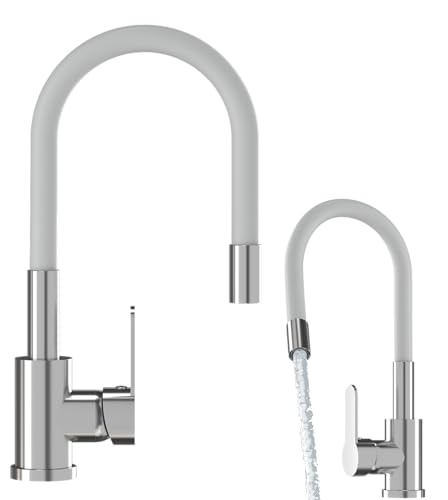 Granitan GRADO Wasserhahn mit schwenkbarem Auslauf - Mischbatterie fur Küche Durchmesser von 35 mm - Ausziehbar Küchenarmatur mit Keramikkopf - Kitchen Tap - Weiß Granitan GRADO Wasserhahn mit schwenkbarem Auslauf - Mischbatterie fur Küche Durchmesser von 35 mm - Ausziehbar Küchenarmatur mit Keramikkopf - Kitchen Tap - Weiß von Granitan