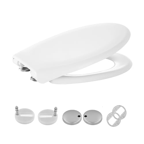Granitan Toilettendeckel mit Absenkautomatik - Easy Clean Klodeckel - Klobrille mit Quick Release Funktion für einfache Reinigung - Softclose Toilettensitz - Weiß (D7) von Granitan