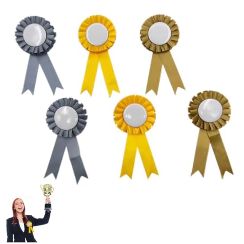 Granmagazz Turnierschleife, 6 Stück Rosetten für Gewinner, Hobby Horse Zubehör Lustiges Pferd, Turnierbänder für Sportveranstaltungen, Kokarden für Gewinner Granmagazz Turnierschleife, 6 Stück Rosetten für Gewinner, Hobby Horse Zubehör Lustiges Pferd, Turnierbänder für Sportveranstaltungen, Kokarden für Gewinner von Granmagazz