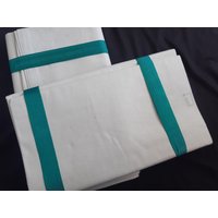 Paar Unbenutzte Bettlaken Tischtuch Aus Halbleinen 150 X 260 von GrannysGoodiesDE