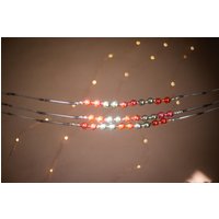 Bugle Perlen Urlaub Ornamente, 1970Er Jahre Vintage Weihnachtsdeko Aus Glas, Retro Weihnachtsschmuck Bugle Perlen Urlaub Ornamente, 1970Er Jahre Vintage Weihnachtsdeko Aus Glas, Retro Weihnachtsschmuck von Grannysbox