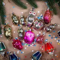 Eule Weihnachtsglas Vintage Ornamente, Weihnachtsbaum Hängefiguren von Grannysbox