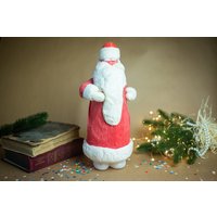 Vintage Weihnachtsmann Figur, Ded Moroz, 1970 Weihnachten, Retro Weihnachtsdekor, Weihnachtsdekoration von Grannysbox