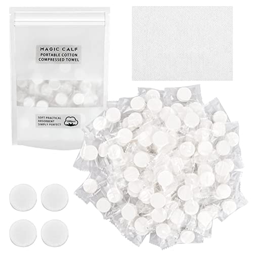 Granvoo 100 Stück Einweg Komprimiertes Handtuch, Komprimierte Handtücher aus Baumwolle, Mini Handwischtücher Tabletten Handtuch, Tragbare Handtücher für Reisen Zuhause Beauty Camping Outdoor Sports von Granvoo