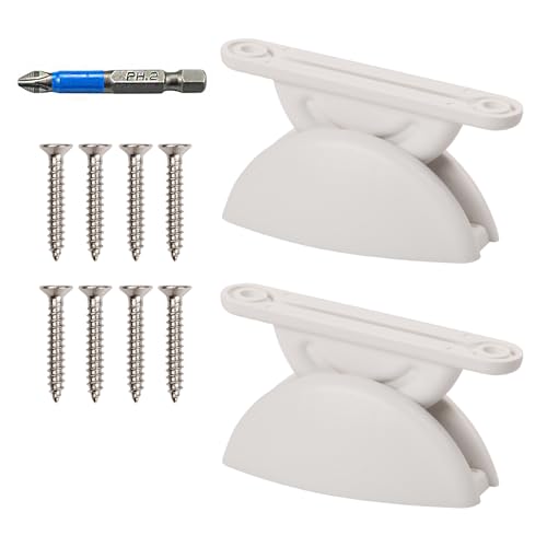 2 Stück Türhalter Wohnwagen, Türfeststeller Wohnmobil Türhalter Türstopper Türstopper mit Schrauben, Schrauberbits Nylon für Caravan, Boot, Camping Zubehör (Weiß) von Granvoo