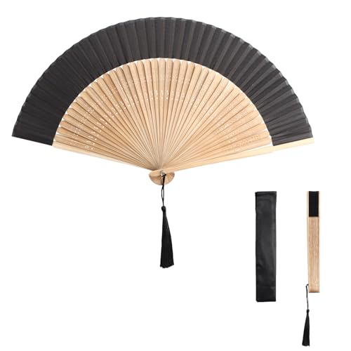 Granvoo Handfächer, Handfächer mit Quaste, Chinesische Fächer, Faltventilator, Bambus-Fächer, Faltfächer Handheld für Dekoration, für Party Hochzeitsgeschenk Tanzaufführung von Granvoo