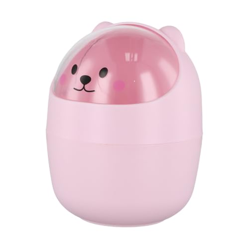 Granvoo Schreibtisch Mülleimer Mini Cute, Süße Kleiner Schreibtisch-Mülleimer mit Deckel für Stifthalter Kosmetik, Tragbarer Abnehmbarer Tischabfalleimer, Flip-Typ Kunststoff Abfallbehälter für Büro von Granvoo