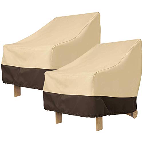 Graootoly 2 Stück Patio Adirondack Stuhlhussen 78,9 x 83,4 x 91,4 cm, strapazierfähig, Outdoor-Abdeckung, 420D, wasserdicht, für Rasen, Terrassenmöbel, Beige von Graootoly