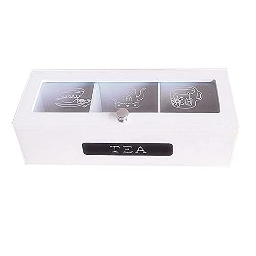 Graootoly 3 Fächer Bambus System Teebeutel Aufbewahrungsbox Schmuck Organizer Teebox Organizer Zucker Paket Container von Graootoly