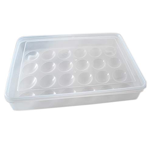 Graootoly Egg Holder für Kühler, Deviled Egg with Lid Fridge Egg Storage Stackable Plastic Egg Containers, 24 Egg von Graootoly