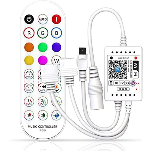 Graootoly WiFi Smart RGB Music Controller for LED Strip Light + Infrarot Fernbedienung 24 Tasten Wireless for Color Strip Lights von Graootoly