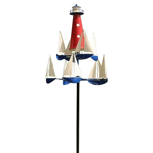 Graootoly Windmühle Segelboot Eisen Windmühle Segelboot Ornamente Kunst Wind Skulptur Einzigartiges Design Outdoor Garten Dekorationen Moralisch Gut, Geschenke von Graootoly