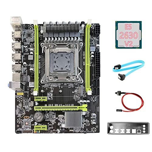 Graootoly X79 Motherboard Upgrade X79 Pro + E5 2630 V2 CPU + SATA Kabel + Switch Kabel + Baffle M.2 NVME LGA2011 für PUBG von Graootoly