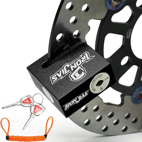 Grapelet Bremsscheibenschloss Motorrad Schloss,wasserdichtes Diebstahlsicherung Motorradschloss,Scheibenschloss ohne Alarm,Bremsscheibenschloss 7mm aus Legierung mit Erinnerungskabel Rosenrot Schwarz von Grapelet