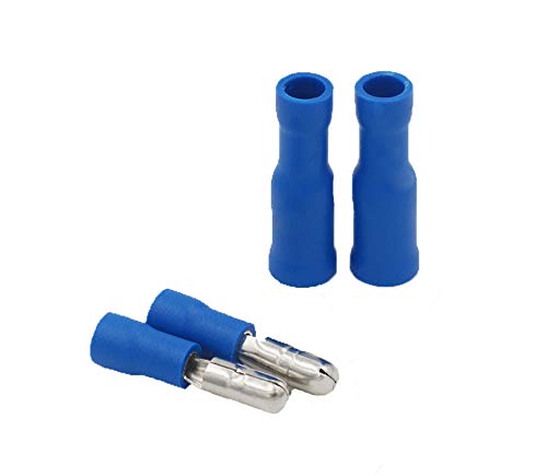 Grapelet Kabelschuhe x 100 - Rundstecker Blau x50 / Rundsteckhülsen Blau x50 - Quetschverbinder, Isolierte - Für Kfz, Elektronik und Hobby von Grapelet