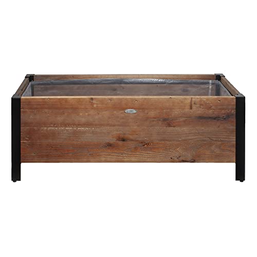 Grapevine Urban Garden Pflanzgefäß mit niedrigem Profil, FSC-zertifiziertes Holz, rechteckig, 94 x 32 cm, Naturbraun von Grapevine