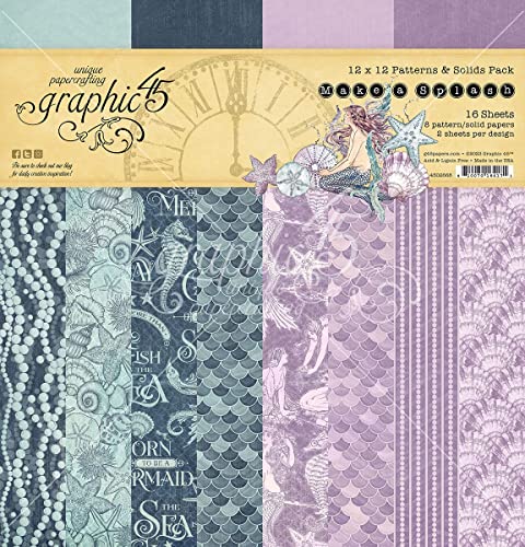 Graphic 45 Double-Sided Paper Pad 12"X12" 16/Pkg-Make A Splash Patterns/Solid Graphic 45 Double-Sided Paper Pad 12"X12" 16/Pkg-Make A Splash Patterns/Solid von Graphic 45