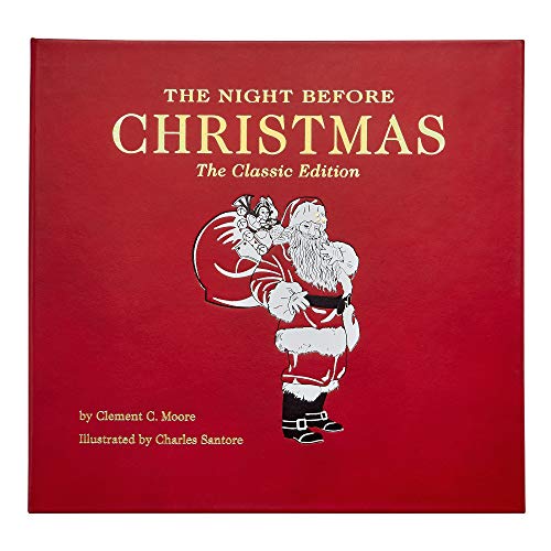 Graphic Image Buch The Night Before Christmas, limitierte Auflage, von Hand gebunden, echtes Leder, Rot von Graphic Image