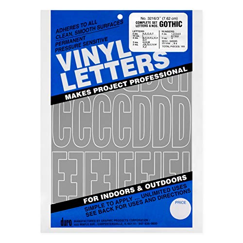 Graphic Produkte Permanent Adhesive Vinyl Buchstaben Und Zahlen 3 Zoll Versilbert 160/ von Graphic Products