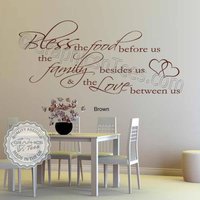 Inspirierender Familie Wandaufkleber Segne Das Essen Vor Uns Küche Esszimmer Zitat Wanddekor Aufkleber von GraphicsnTees