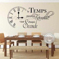 Le Temps Passe En Famille Vaut Chaque Seconde, Zeit Mit Familie Verbracht Inspirierendes Wandaufkleber-Zitat Haus Wand-Dekor-Abziehbild - 01 von GraphicsnTees