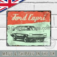 Metall Garagenschilder Personalisiert, Vintage Schilder Für Garage, Retro Blech Schilder, Ford Capri von GraphicsnTees