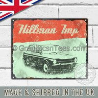 Metall Garagenschilder Personalisiert, Vintage Schilder Für Garage, Retro Blech Schilder, Hillman Imp von GraphicsnTees