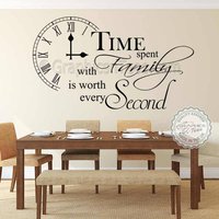 Zeit Mit Der Familie Verbracht Ist Jeden Sekunden Wert Inspirierender Wandaufkleber, Küche Esszimmer Wand Kunst Dekor Aufkleber - 02 von GraphicsnTees
