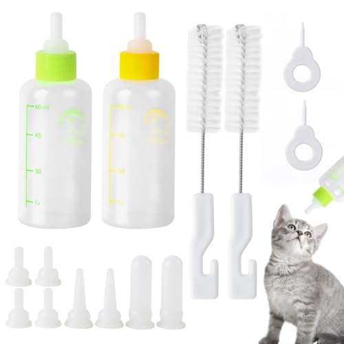 Graplan 2 Stück Aufzuchtflasche Katze 60ml Haustier Babyflasche Kit,Welpenmilch Aufzuchtflasche,Haustiere Aufzuchtflasche,Kitten Flasche Set Enthält Flasche,Saugern,Bürste und Durchgangsloch Nadel Graplan 2 Stück Aufzuchtflasche Katze 60ml Haustier Babyflasche Kit,Welpenmilch Aufzuchtflasche,Haustiere Aufzuchtflasche,Kitten Flasche Set Enthält Flasche,Saugern,Bürste und Durchgangsloch Nadel von Graplan